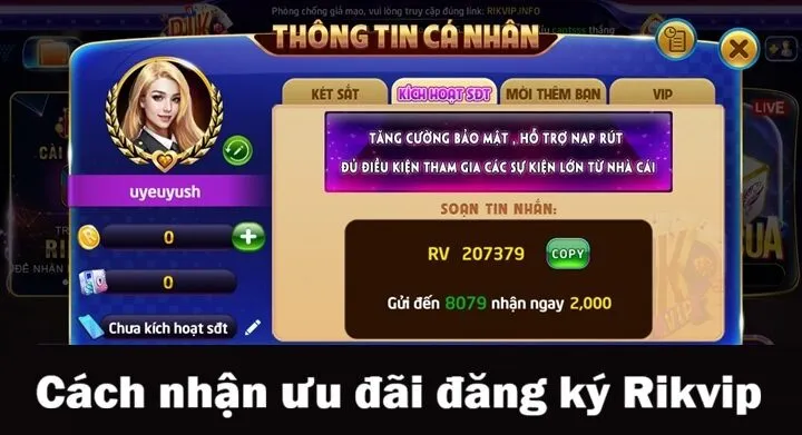Đăng ký Rikvip - Hướng dẫn miễn phí & nhận thưởng tân thủ +100K 4 Cách nhận thưởng tân thủ khi đăng ký Rikvip thành công